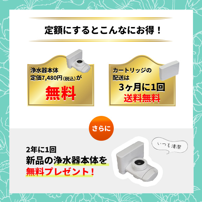 蛇口直結型浄水器HotaMi 定期お届け 月額1320円【初月無料】【本体無料